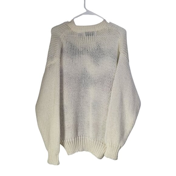 VTG Aztec Triangles Print Chunky Knit Sweater Men's Small Korea Old Money Ugly - Picture 3 of 8